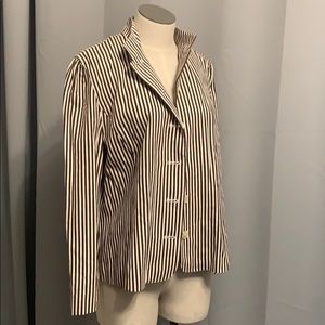 Brown and white striped jacket never worn size XL